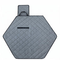 Hexagonal Pet Mat Gray Quilted Pet Mat Black Trim
