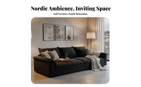 Deep-Seat Straight Sofa Nordic design Living Room Seating Cream Aesthetic Couch for Apartment Dwellers, Homeowners, Lounge Area