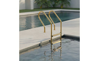Three-Rung Pool Ladder Stainless Steel Pool Ladder with Handrails No-Holes Required for Backyard