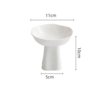 Restaurant Grade Ceramic Pedestal Appetizer Dish Elegant Design High Footed Ceramic Serving Bowl Long-Lasting White Flower Shaped Dessert Bowl Easy to Clean for Restaurateurs, Restaurants