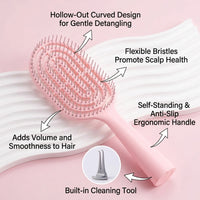 Hair Detangling Brushes for Long Vented Paddle with Air Cushion for Blow Drying, Lightweight Massage