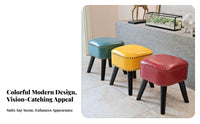 Colorful Design Square Pouf Multi-Purpose Ottoman Modern look Footstool Space-Saving for Interior Designers, Homeowners, Living Room, Entryway, Bedroom, perusing alcove