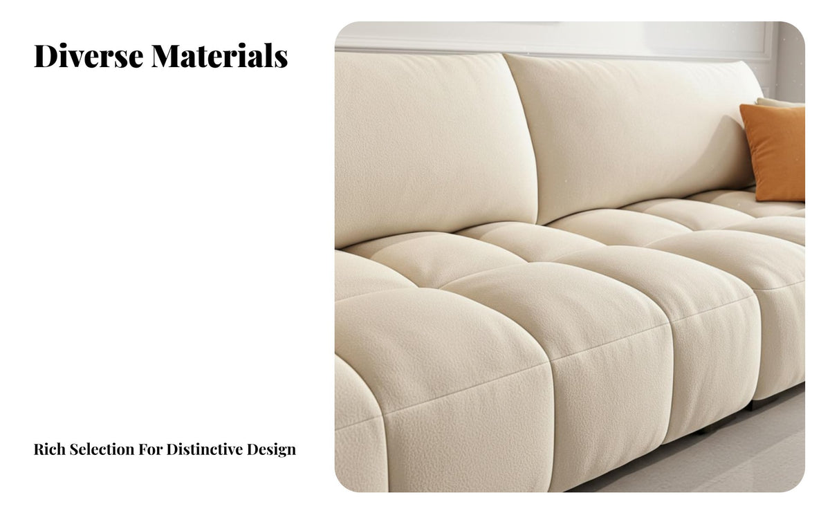 Rounded Sofa Modern Minimalist aesthetic Living Room Furniture abrasionResistant Sectional Couch for Apartment Dwellers, Small Spaces, Lounge Area, Bedroom