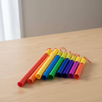 8 Pieces Rhythm Instrument Set Hand-Eye Coordination Tuned Percussion Tubes Colorful Diatonic Scale Instrument for Kids