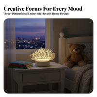 LED Acrylic Night Artistic Light Gift 3D Illusion Lamp Touch Control Engraved Acrylic Lamp for Girls, Adults, Child Room, Nightstand, Home Decor