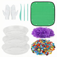 DIY Mosaic Stepping Stone Kit Outdoor Stepping Stone Mold Set Waterproof Mat Round Mold Kit Alphabet Molds