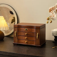 Wood Jewelry Storage Box Wedding Gift Wooden Jewelry Box Felt Lined Interior for Newlyweds, Women, Dressing Table, Bedroom