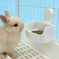 Chew Resistant Bowl Lagomorph Food Bowl, Anti Tip Bowl Cage-Mounted Hanging Lagomorph Bowls, Removable HIPS Round Dish for Guinea Pig and Chinchilla