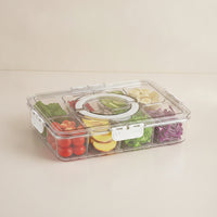 8-Compartment Food Box Clear Divided Food Storage Container Sturdy for Kitchen