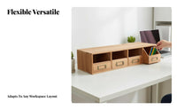 Multi-Drawer Book Rack With Drawers Desktop Hutch No Assembly Required
