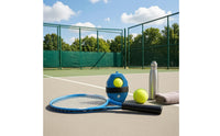 Anti-Slip Grip Single Tennis Training Racket Strung Oval Head Tennis Practice Tool with Rebound Base Lightweight Rebound Ball Set Elastic Cord