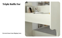 Immersive Design Private Study Carrel Spacious Work Area Partitioned Desk Upper Storage Shelf Computer Table With storage shelf for Homeschoolers, Library Patrons, Dormitory, Classroom, Testing Center, Home Office