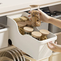 Kitchen Storage Bin with Wheel Matte Cabinet Organizer with Wheel Space-Saving Rolling Storage Bin for Under-Sink