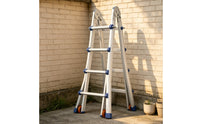 Folding Aluminum Ladder with Safety Lock Stable A-Shaped Ladder Heavy Duty Versatile for Homeowners, Handymen, Painters, Home Repairs, Construction Sites, Garage