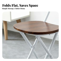 Round Folding Chair with Backrest Foldable Design Portable Furniture Lightweight Collapsible Seat for Students, Homeowners, Dormitory, Home, Dorm Room