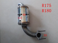 常柴单缸柴油机R175R180空滤器消声器烟囱6匹8匹排气管进气管包邮