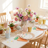 Easter Spring Animal Paper Plates Hot-Stamped Gold Foil Easter Party Tableware Set Bunny Themed Paper Plates for Parents, Birthday Parties, Picnics