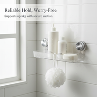 Suction Cup Wall-Mounted Bathroom Storage Shelf for Toilet and Washbasin