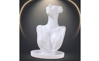 Mannequin Bust with Tray Glossy Jewelry Display Bust Necklace Holder with Base Multi-Functional for Vanity Table, Dresser