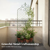 Weather Resistant Trellis with Planter Stand Long-Lasting Freestanding Plant Trellis Elegant Design Wrought Iron Climbing Frame Easy Assembly for Gardeners, Homeowners, Balcony, Courtyard, Patio, Indoor