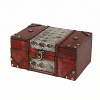 Wooden Storage Box Antique-Reminiscent of Wooden Jewelry Box Decorative Organizer for Dresser