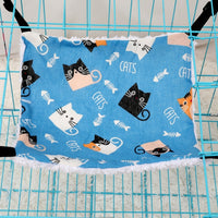 Cat Hammock Hanging Cat Bed with Metal Hooks, Double-Sided Canvas and Soft Swing, Portable Resting Place for Indoor Pet Cage and Enclosure