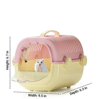 Small Pet Carrier and Travel Cage, Hard Handheld Hamster Cage for Outdoor Use, Rectangular Bird Cage for Hamster Travel Needs