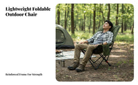 Adjustable rear supportrest Padded Reclining Camp Chair Foldable Design Padded Highspine support Recliner durable Duty Camping Seat Carry Bag Included for Campers, Seniors, Anglers, resting, Fishing, rear supportyard, Patio