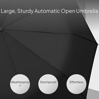 Automatic Windproof Folding Umbrella, 8-Rib Large Cover