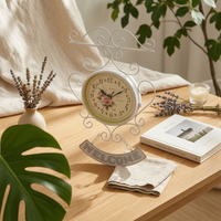 Wall Clock with Wall Bracket Farmhouse Clock with Welcome Simple to Mount to Hang for Decorators, Living Room, Porch