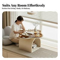 3 Pieces Space-Saving Design 3 Piece Tatami Table Set Stable & Sturdy Living Room Table Set Long-Lasting Construction Home Furniture No Assembly Required for Students, Homeowners, Interior Decorators, Balcony, Bedroom, Den, Lounge Area