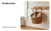 Vintage Design Kitchen Wall Basket Integrated Handle Kitchen Hanging Basket Space-Saving for Homemakers, Homeowners, Pantry, Hallway
