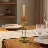 High-Temperature Fired Iris Flower Candle Holder Translucent Iris Candle Holder Floral