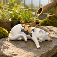 Garden Cat Decoration Cute Sleeping Cat Ornament Decorative Home Decor for Balcony, Terrace, Courtyard