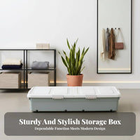 Wheeled Under-Bed Box Space-Saving Wheeled Underbed Box Stackable Design
