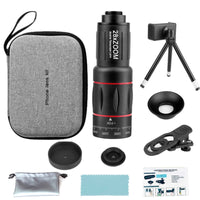 High Magnification Phone Telephoto Lens Kit Black 28x Zoom Lens Kit Red Accent Rings Mobile Accessory Portable