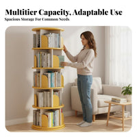 Nordic design 360 rotating bookshelf Space-Saving Revolving Book Tower adaptable Use bookshelf Large Capacity for Apartment Dwellers, Homeowners, Living Room, Bedroom, Home Office, Playroom