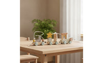 Brightly Painted Wooden Pull Train Rolling Animal Pull Toy Classic Wooden Train with Wheels Educational for Playroom