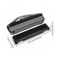 16-Hole Flute Case Set Shoulder Strap Flute Hard Case with Gig Bag Padded Lining Musical Instrument Accessory for Flutists