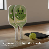 Indoor & Outdoor Use Kids Pickleball Paddle Easy to Learn Pickleball Paddle Anti-Slip Sweat-Absorbent Grip for Family, Backyard, Park, Beach