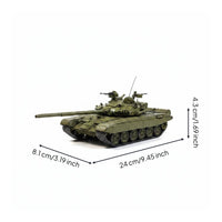 T-72A Tank Model Simulation 1:43 Tank Model Battle Machine Copy for Shelf, Desk