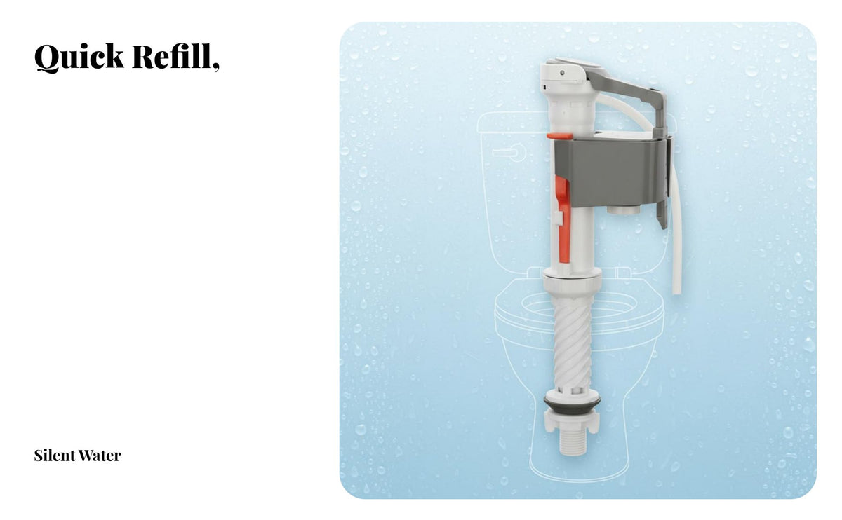 Easy Installation Toilet Cistern Fill Flush Valve Kit Eliminates Leaks Universal Toilet Reservoir Repair Kit Adjustable Height Anti-Siphon for Homeowners, DIY Enthusiasts, Property Managers, Bathroom, Restroom, Home, Office