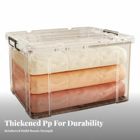 Stackable Clear Bin with Lid Large Capacity Stackable Lidded Tote for Homeowners