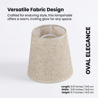 Table Lamp Shade with Oval Shape for Bedroom and Hotel, Light for Wall and Ceiling Textile Composite Design for Interior Designers