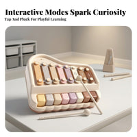 2-in-1 Piano Xylophone Educational 2 in 1 Piano Xylophone Learn While Playing 8 Note Glockenspiel Toy for Young Children, Beginners