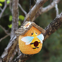 Weather Resistant Resin Birdhouse Intricate Details Garden Decor Cute Creature Shape for Yard, Tree