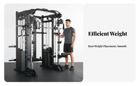 Complete Guided Machine Heavy Duty Steel Construction Guided Machine Power Cage Combo Adjustable Pulleys Strength Rack with Cable Cross-Pull
