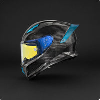 Full Face | Carbon-Fiber-Style, Aerodynamic, Full Face Helmet with Visor, for Road Riding