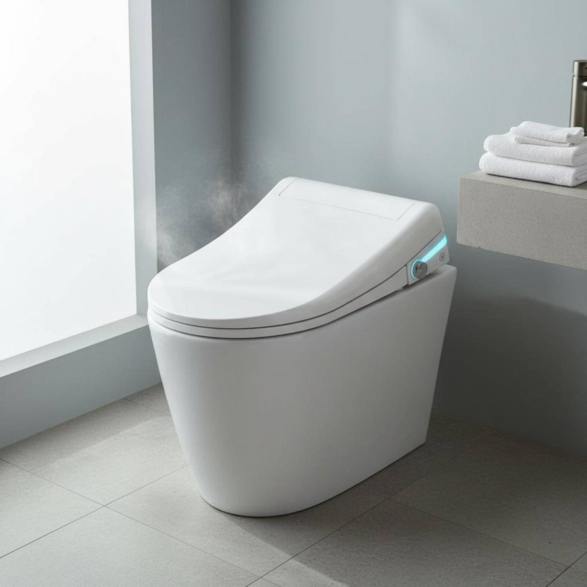 Instant Heating Smart Toilet Seat Warm Water Wash Bidet Toilet Seat Self-Cleaning Nozzle Touchless Hygiene