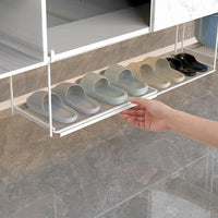 Hook Mounted Under Shelf Storage, 40-70cm Retractable Shelf Organiser, Carbon Steel Powder Coated for Kitchen Cupboards